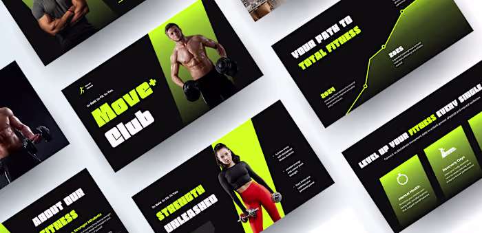 Move+ Fitness Pitch Deck Design | Startup Presentation