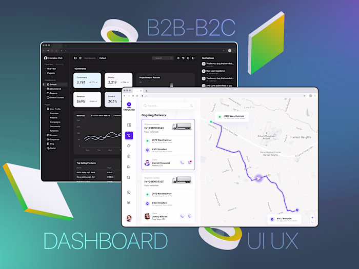 B2B B2C SaaS Dashboards UI/UX Design