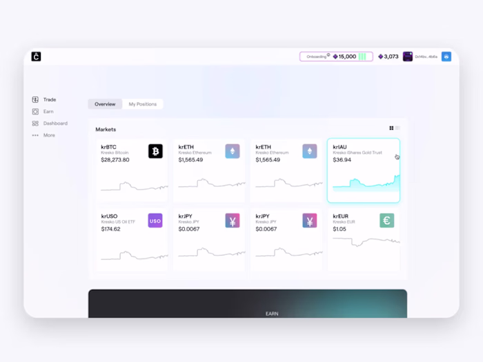 UX/UI Design for User Onboarding of Kresko's Blockchain Web App 