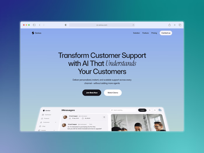 AI Customer Services Website Design