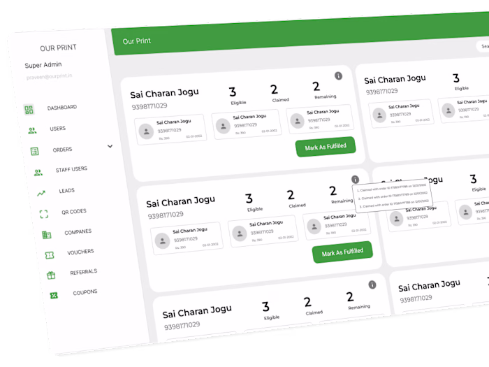 Ourprint - D2C document printing service.