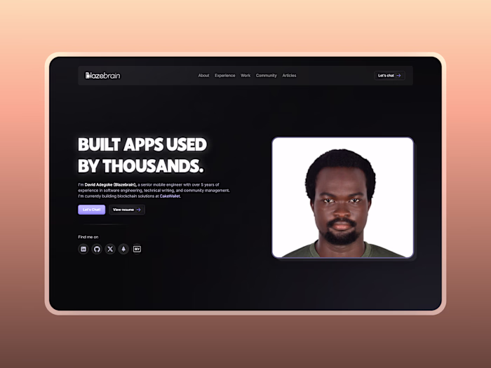 Portfolio Website for Blazebrain