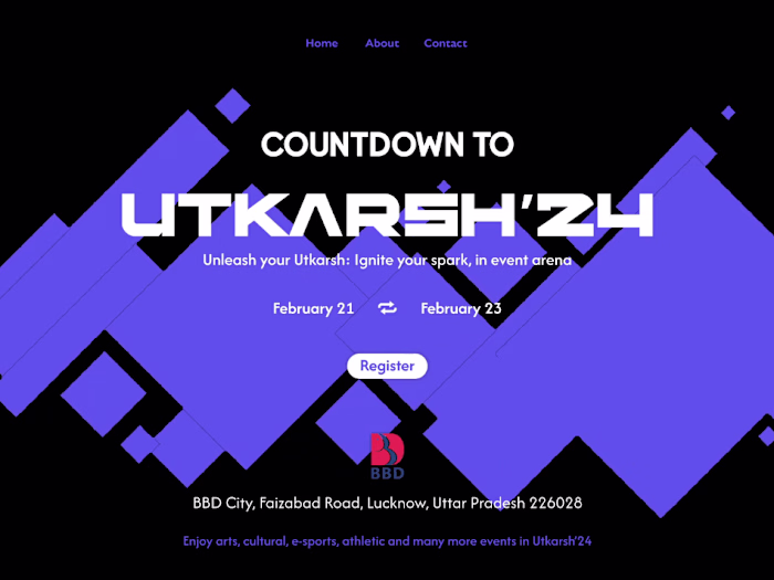 BBD University Event Pre-Registration Website Design