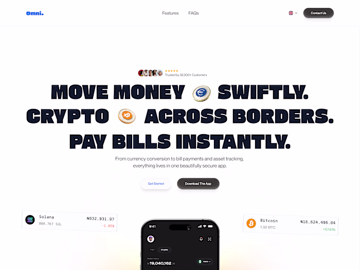 Developing an interactive Framer website for Omni Finance