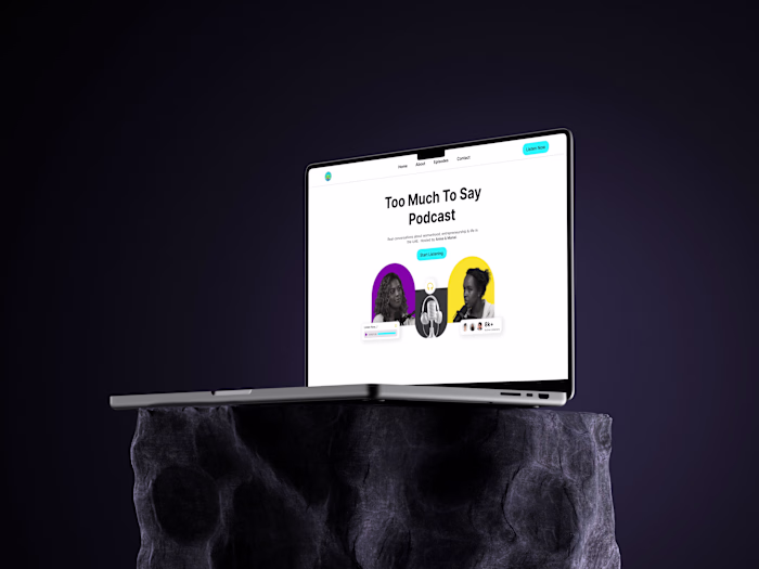 Bold, Minimalist Website Design for 'Too Much To Say' Podcast