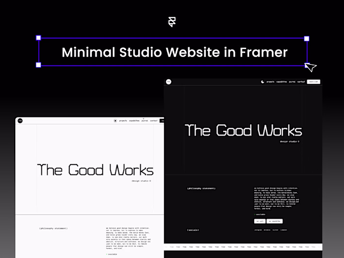 Minimal Studio Website in Framer