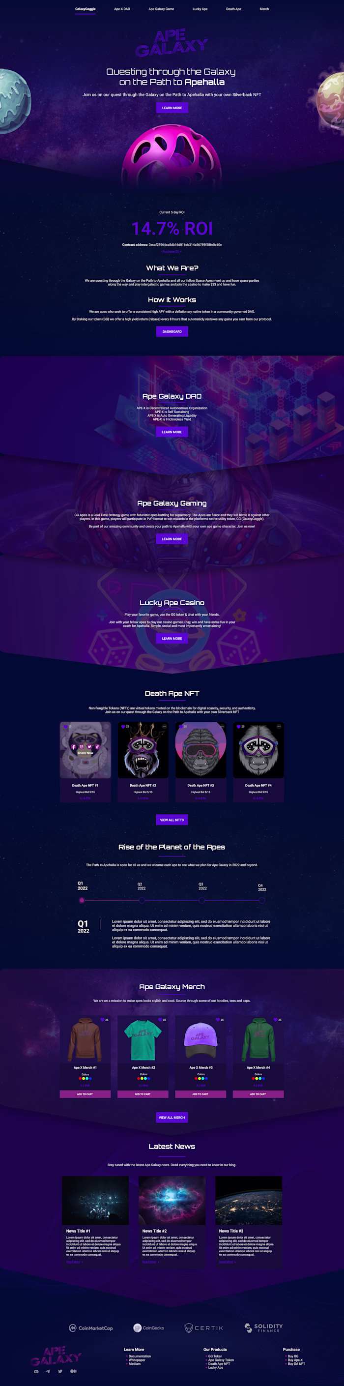 Ape Galaxy UI/UX Showcase