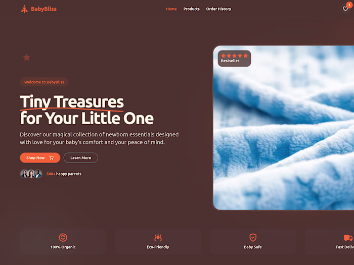 BabyBliss - an ecommerce site for Newborn Baby Items
