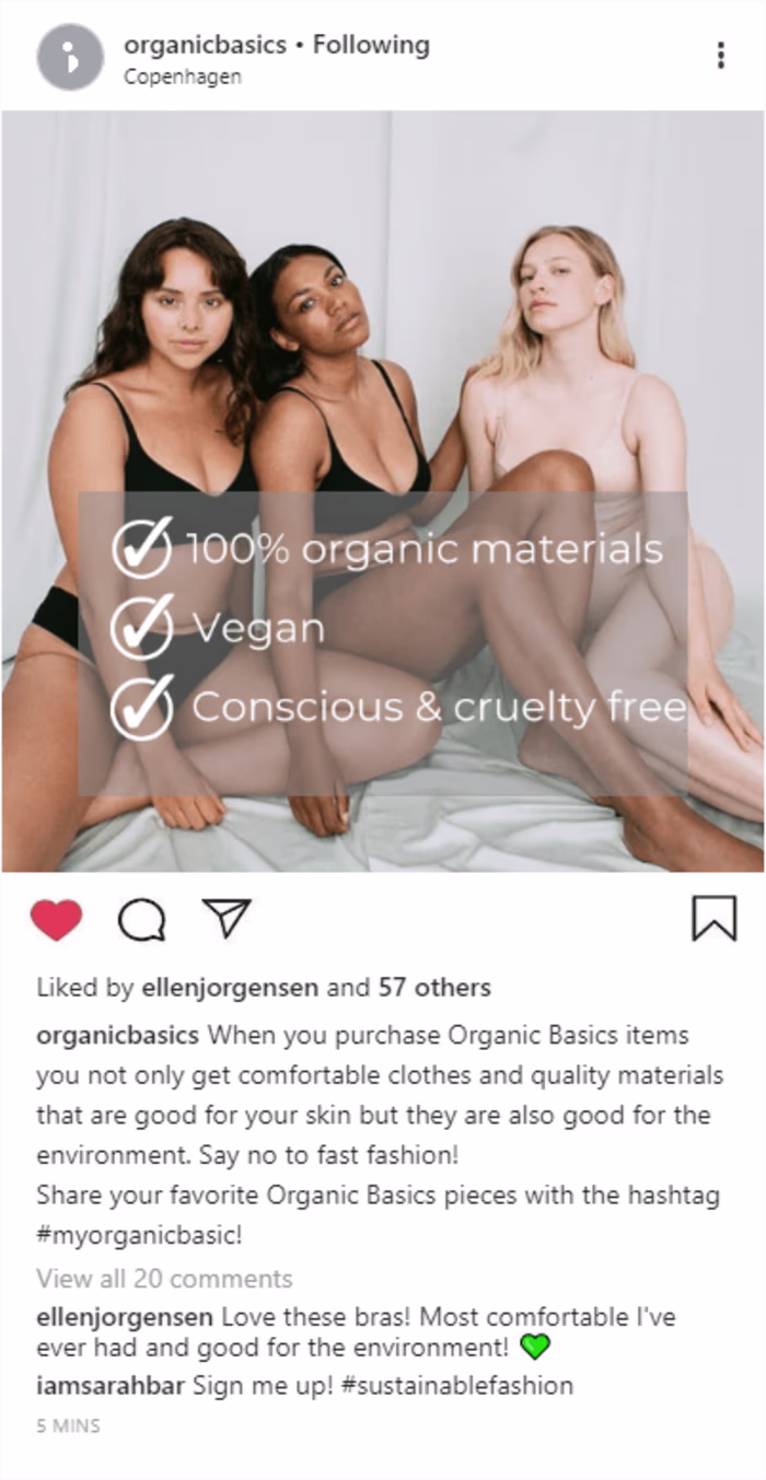 Instagram post example