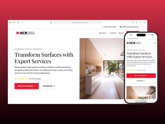 HCR – A Professional Website Presence for a Resurfacing Company
