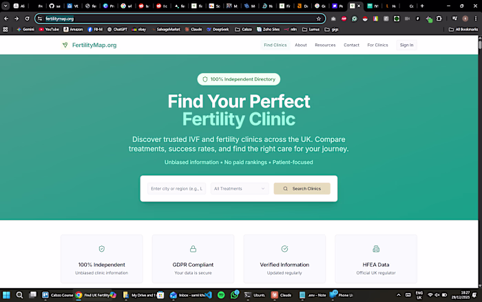 UK Fertility Clinic Directory Platform Development