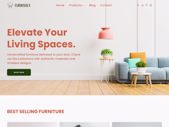 Landing Page Design for a Furniture Store
