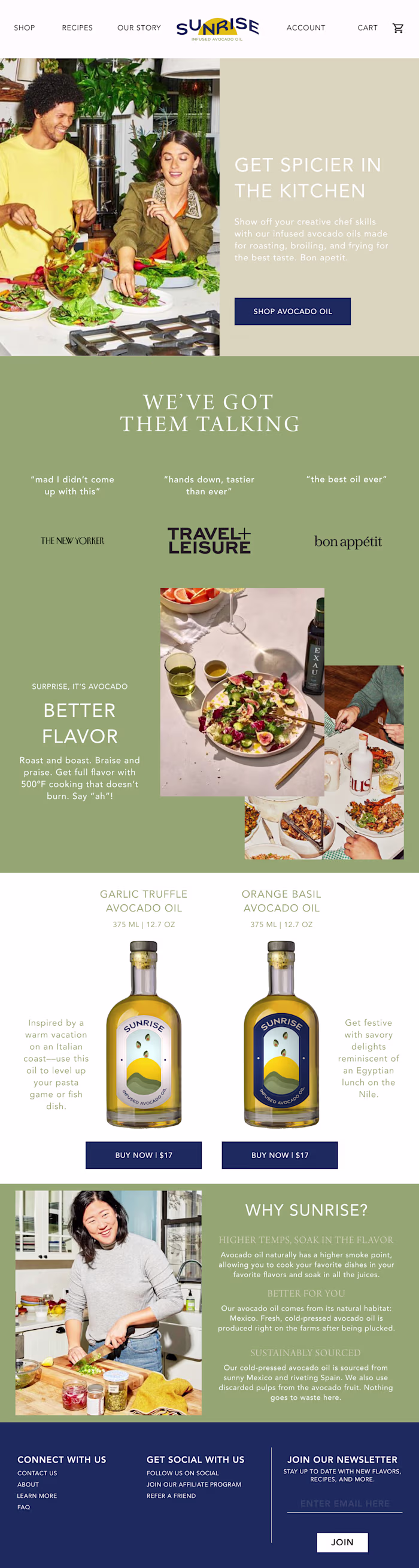 Website UX Design - Sunrise Avocado