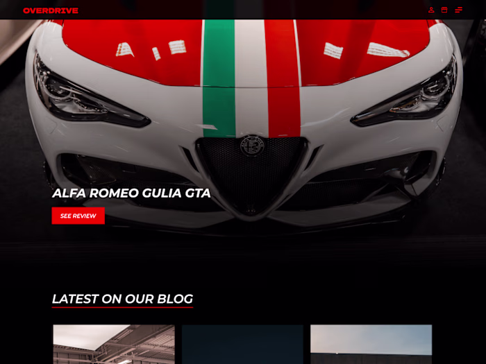 Web design for automotive lifestyle brand