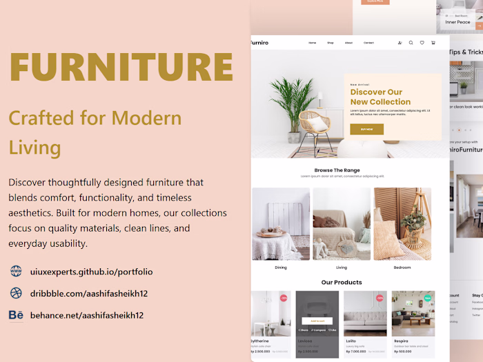 Furniture landing page.