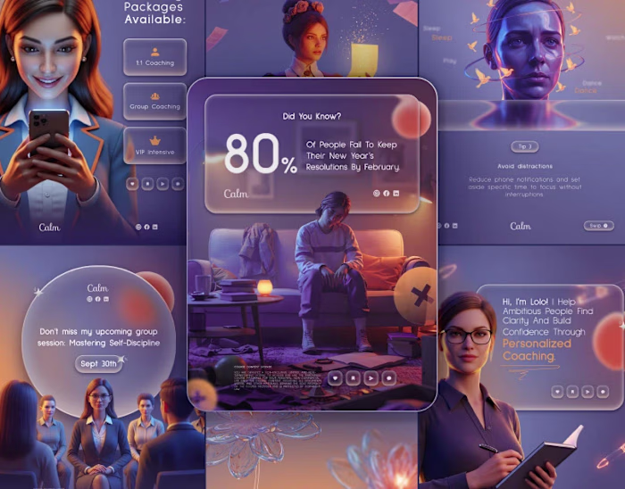 Life Coaching Social Media Templates | Modern Design