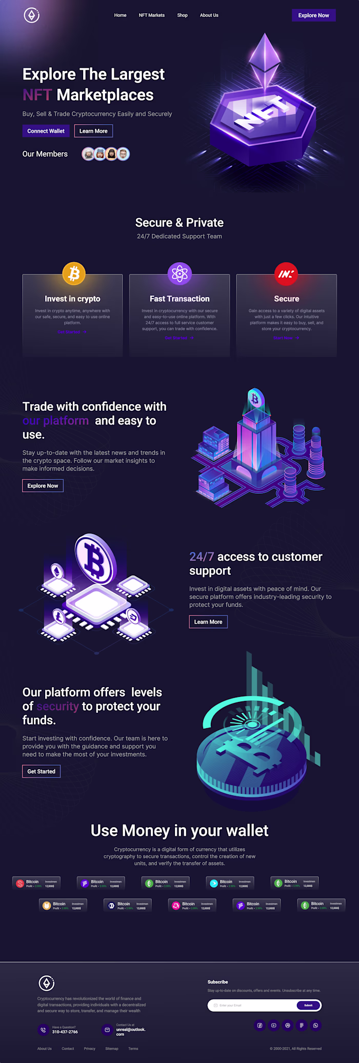 CRYPTO / NFT MARKET PLACE