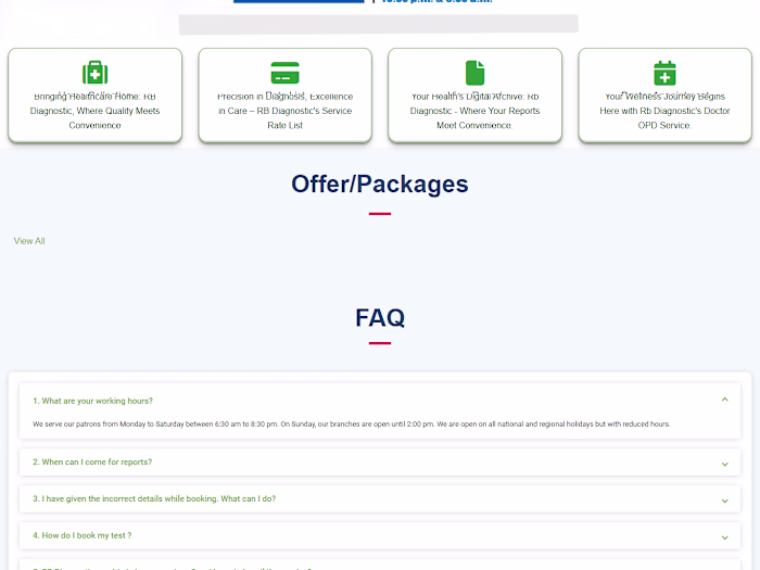 Web and App for Diagnostic Center