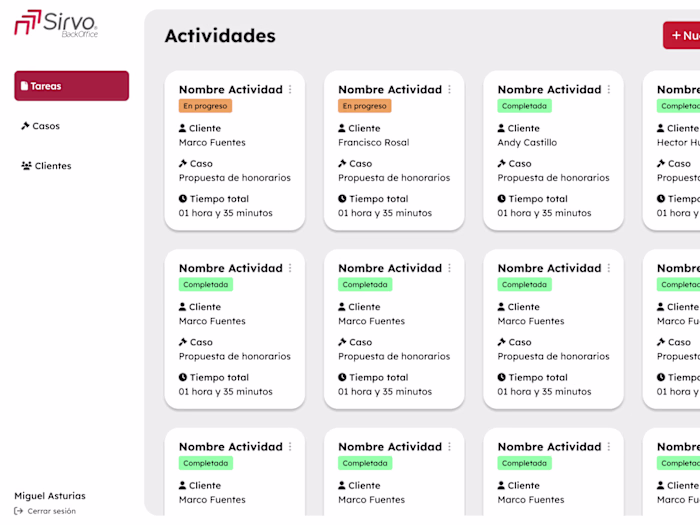 Administration panel for lawyers