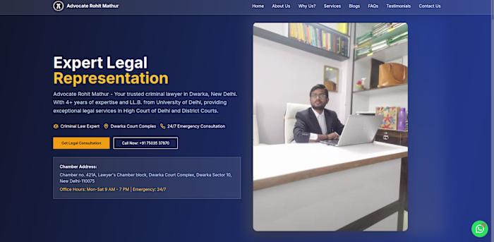 Advocate Rohit Mathur & Associates Website Development