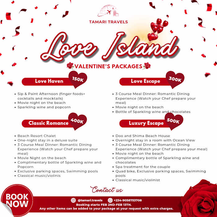 Valentine's Vacation Flyer Designs
