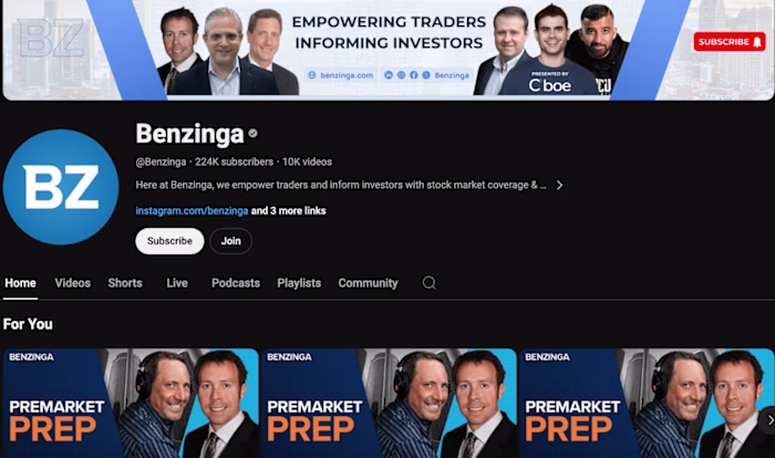 Benzinga Social Media