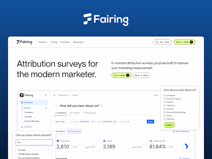 Fairing – Attribution Surveys to Measure Your Marketing