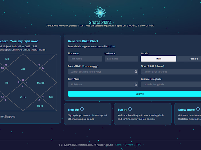 Shatatara – Astrology Web App (MERN Stack)