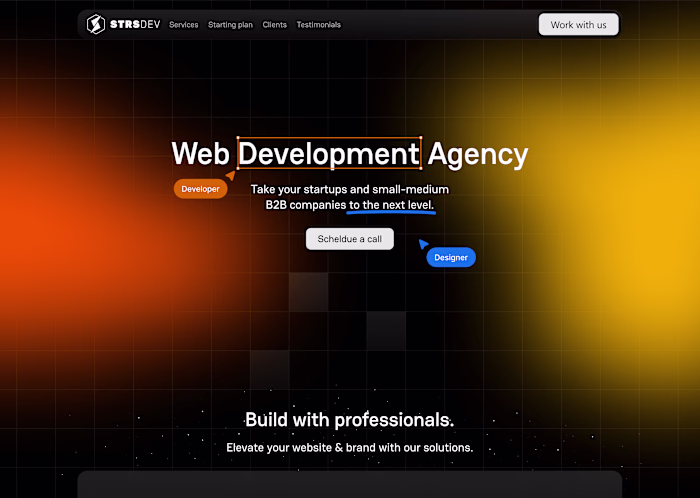 STRS Dev landing page redesign