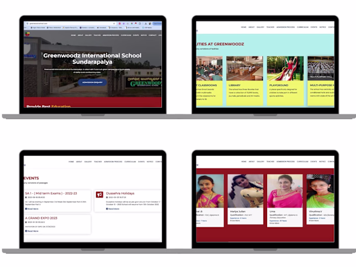 Greenwoodz International School Website and CMS