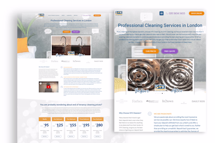 SYK Cleaning: Boosting Service Requests with Website Revamp