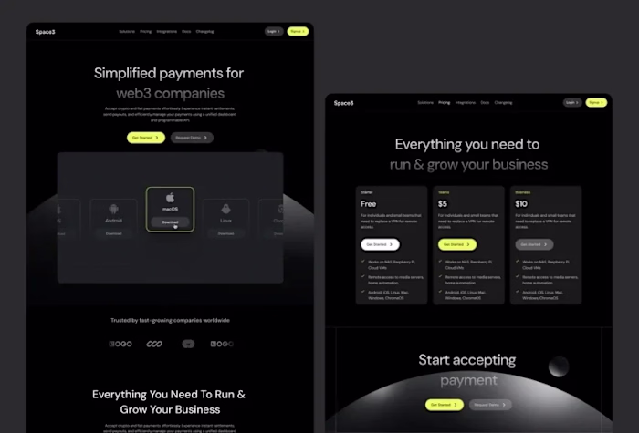 Space3 Framer SaaS Website