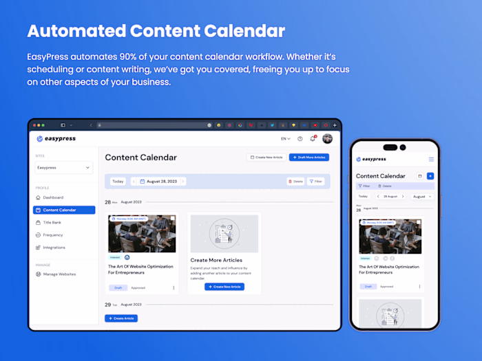 Easypress.ai Website ( An Ai software company)