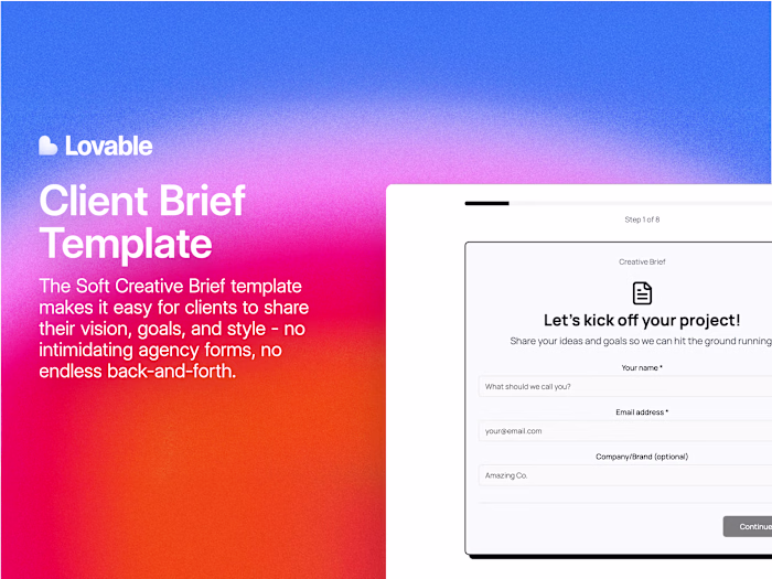 Brief - Modern Client Onboarding Tool Template