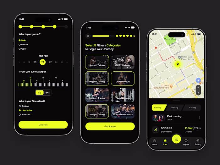Fitness Mobile App UI UX 