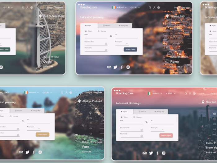 UX Design process - Boarding.com