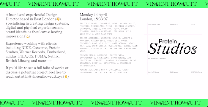 Landing Page for a talented Art Director