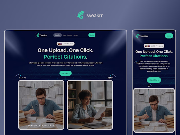 Tweakr Website & Web App Redesign