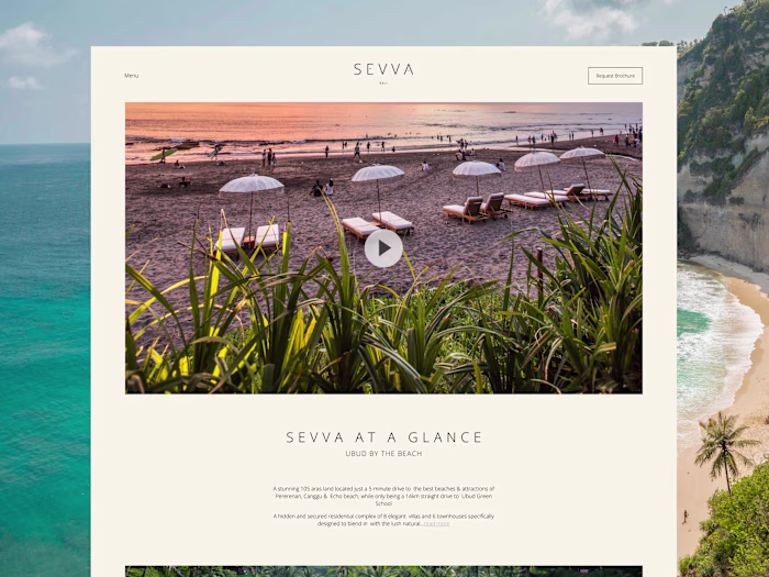 SEVVA: Hotel & Villa Landing Page