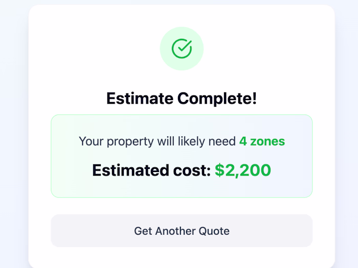 AI-Powered Sprinkler Zone Estimation Widget