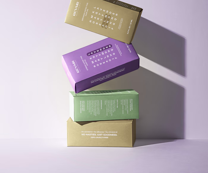 Revair Hair Oils Logo and Packaging Design