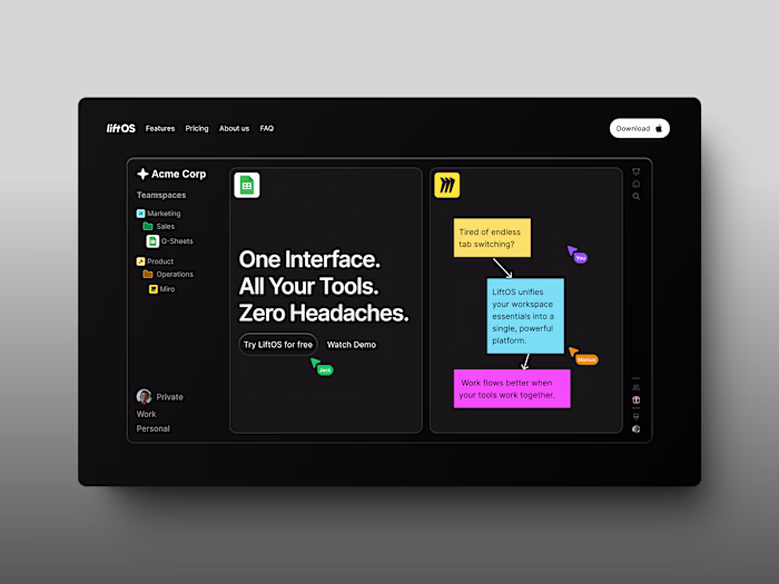 Website redesign for LiftOS