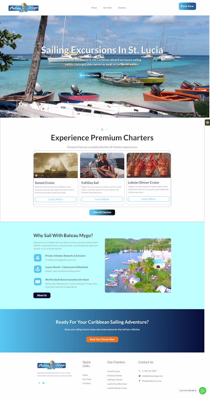 Boat Tours Website on Wordpress