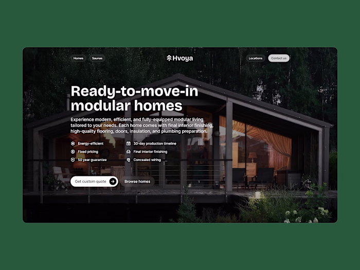 Hvoya ✕ Modular houses [Framer]