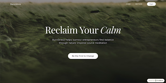 BurnStress is a wellness platform offering nature-inspired s...