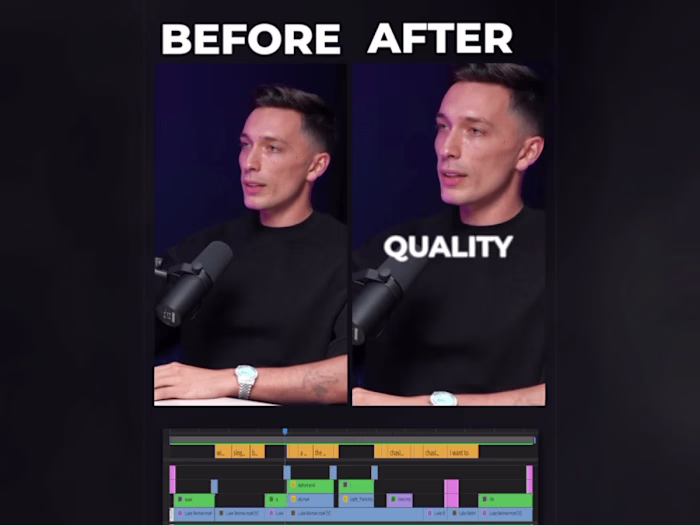 Before and After Editing OF Luke Belmar PodCast Video
