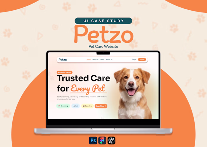 Petzo – Pet Care Website UI Design