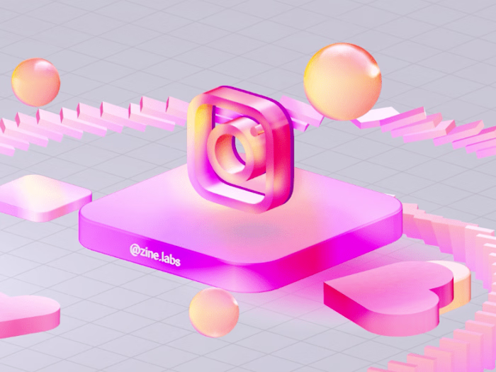 3D Spline art Instagram logo