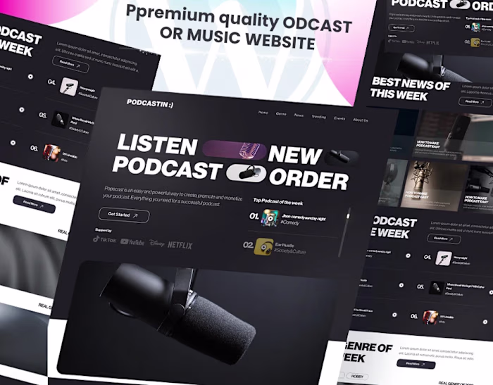 Premium Podcast / Music Website Design