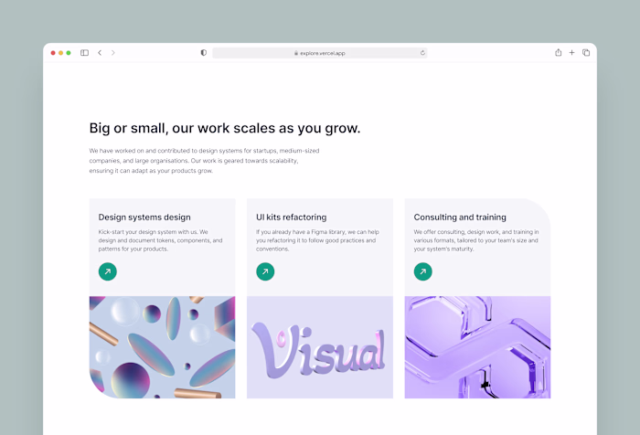 Services Section for a Design